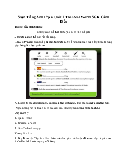 Soạn Tiếng Anh lớp 6 Unit 1 The Real World SGK Cánh Diều