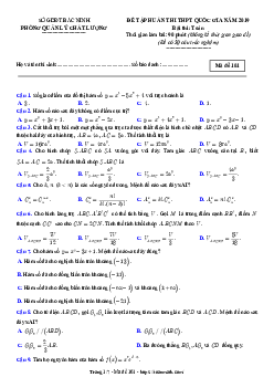 Đề tập huấn thi THPT Quốc gia 2019 môn Toán sở GD&ĐT Bắc Ninh