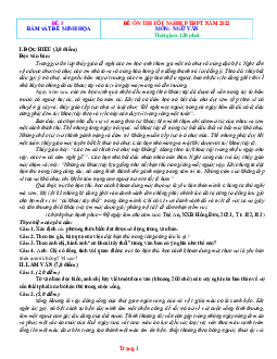 Đề ôn thi TN THPT 2022 Ngữ Văn phát triển từ đề minh họa (có lời gải)-Đề 5