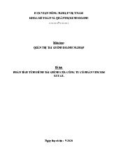 Phân tích tình hình tài chính của công ty cổ phần vincom retail môn Quản trị tài chính   | Học viện Nông nghiệp Việt Nam