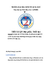 Lý luận của CN Mác Lênin về mối quan hệ giữa VC và YT. Sự vận dụng cảu Đảng ta trong quá trình xây dựng KTTT ở VN hiện nay | Tiểu luận môn triết học mác - lênin