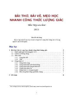Bài thơ, bài vè, mẹo học nhanh công thức lượng giác