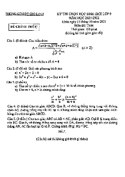 Đề thi chọn học sinh giỏi Toán 9 năm 2021 – 2022 phòng GD&ĐT Gio Linh – Quảng Trị