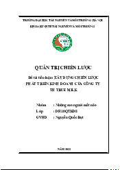 Chiến lược kinh doanh - Kinh tế vi mô | Trường Đại học Tài nguyên và Môi trường Hà Nội