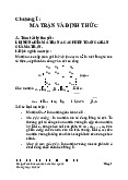 Lý thuyết chương 1: Ma trận-định thức | Môn đại số tuyến tính