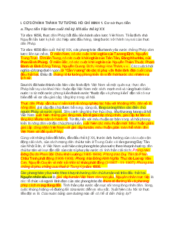 Tổng hợp nội dung lý thuyết Tư tưởng Hồ Chí Minh về "Cơ sở hình thành tư tưởng Hồ Chí Minh"