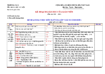 Kế hoạch giáo dục Ngữ văn 7 bộ Cánh Diều