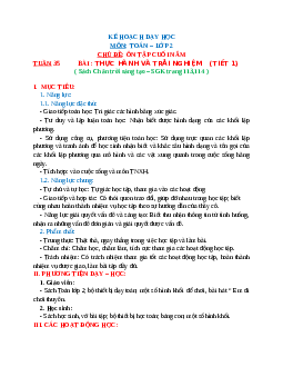 Giáo án Toán 2 |Thực hành và trãi nghiệm sách Chân trời sáng tạo (cả năm) | Tuần 35 Tiết 1