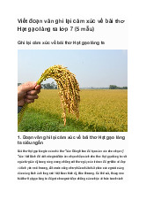 Viết đoạn văn ghi lại cảm xúc về bài thơ Hạt gạo làng ta lớp 7