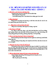 Bài tập ngắn Những Nguyên Lí Cơ Bản Của Chủ Nghĩa Mác Lênin