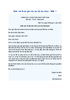 Viết đơn xin tham gia câu lạc bộ âm nhạc | Tập làm văn lớp 4