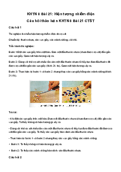 KHTN 8 Bài 21: Hiện tượng nhiễm điện - Chân trời sáng tạo