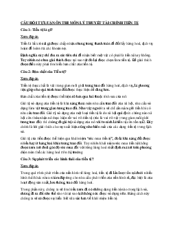 Câu hỏi tự luận Lý thuyết tài chính tiền tệ