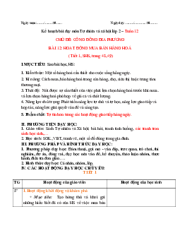Giáo án Tự nhiên và xã hội 2 sách Chân trời sáng tạo (Cả năm)| Bài 12