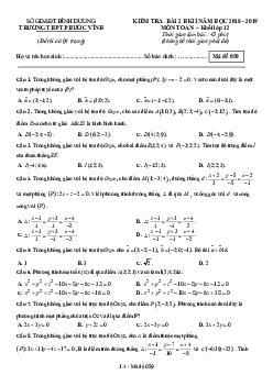 Đề kiểm tra số 2 HK2 Toán 12 năm 2018 – 2019 trường Phước Vĩnh – Bình Dương