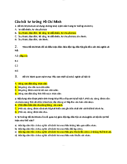 Câu hỏi tư tưởng Hồ Chí Minh | Trường Đại học Giao thông Vận Tải