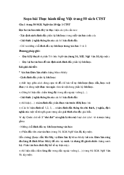 Soạn bài Thực hành tiếng Việt Ngữ Văn 10 trang 50 sách Chân Trời Sáng Tạo