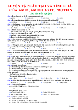 Luyện tập cấu tạo và tính chất của Amin- Amino- Axit (có đáp án)