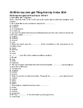 50 đề thi học sinh giỏi Tiếng Anh lớp 9 năm 2024