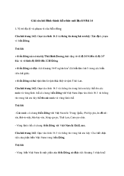 Địa lí 8 Bài 14: Vị trí địa lí Biển Đông, các vùng biển của Việt Nam - Chân trời sáng tạo