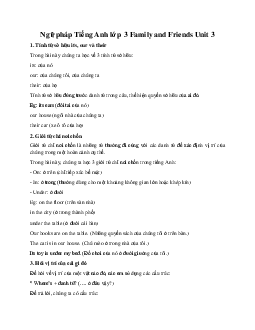 Ngữ pháp Tiếng Anh lớp 3 Family and Friends Unit 3 Let's find Mom!