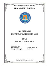 Giải bài tập tình huống quản trị chiến lược | Trường Đại học Thương Mại