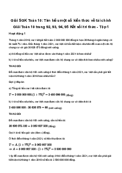 Toán 10: Tìm hiểu một số kiến thức về tài chính - Kết Nối Tri Thức