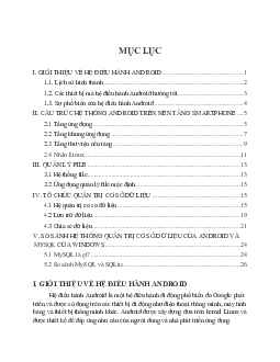 Báo cáo bài tập lớn môn Hệ điều hành nội dung đề tài "Hệ điều hành Android"