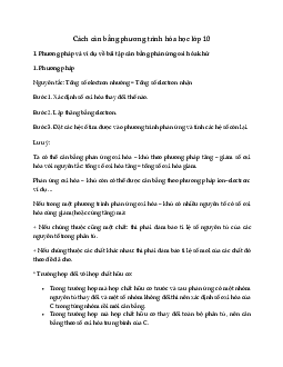 Cách cân bằng phương trình hóa học lớp 10 - Kết nối Tri Thức