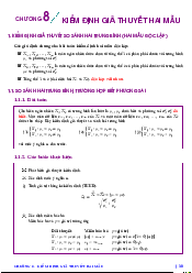 Lý thuyết phần 2 Chương 8 9 - Xác suất thống kê | Trường Đại học Khoa học Tự nhiên, Đại học Quốc gia HCM