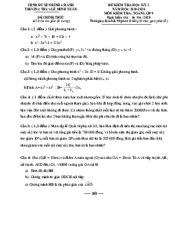Đề thi HK2 Toán 9 năm 2019 – 2020 trường THCS Lê Minh Xuân – TP HCM