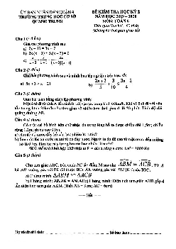 Đề thi HK2 Toán 8 năm học 2019 – 2020 trường THCS Quang Trung – TP HCM