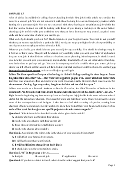 PASSAGE 13_Theme 5. Jobs and Employment (Công việc và tuyển dụng)