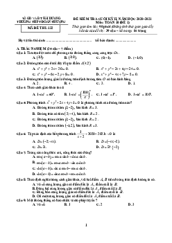 Đề thi cuối kỳ 2 Toán 10 năm 2020 – 2021 trường Đoàn Thượng – Hải Dương