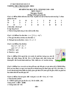 Đề kiểm tra học kỳ 2 Toán 7 năm 2019 – 2020 trường THCS Trần Quang Khải – TP HCM