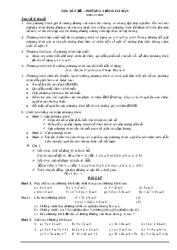 Chuyên đề phương trình bậc nhất một ẩn Đại số Toán 8