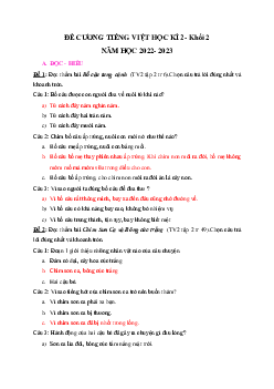 Đề cương ôn tập học kì 2 môn Tiếng Việt 2 sách Cánh diều