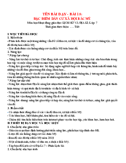 Giáo án Địa Lí 7 Bài 15: Đặc điểm dân cư, xã hội Bắc Mỹ | Cánh diều