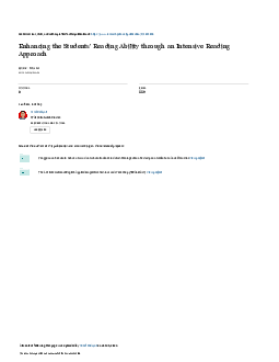 Enhancing the Students' Reading Ability through an Intensive Reading Approach