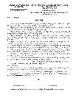 TOP  20 đề thi học sinh giỏi Ngữ Văn 12 ( có đáp án và lời giải )