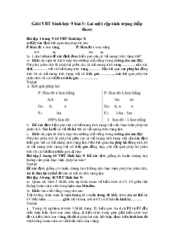 Giải VBT Sinh 9 bài 3: Lai một cặp tính trạng (tiếp theo)