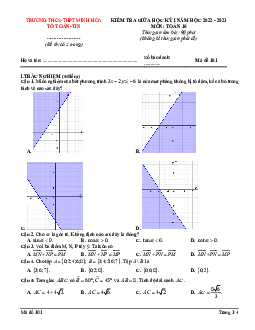 Đề giữa kỳ 1 Toán 10 năm 2022 – 2023 trường THCS & THPT Minh Hòa – Bình Dương