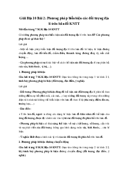 Giải Địa 10 Bài 2: Phương pháp biểu hiện các đối tượng địa lí trên bản đồ KNTT