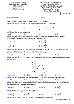 Đề cuối kỳ 1 Toán 12 năm 2023 – 2024 trường THPT chuyên Hùng Vương – Phú Thọ