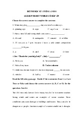 Đề thi học kỳ 1 môn Tiếng Anh lớp 8 năm học 2024 - 2025 | Bộ sách I Learn Smart World