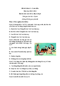 Đề thi giữa học kì 2 môn Lịch sử - Địa lí 6 năm 2023 - 2024 sách Cánh diều | Đề 4