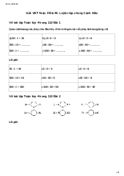 Vở bài tập Toán lớp 4 Bài 46: Luyện tập chung Cánh diều