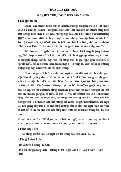 SKKN: Sử dụng các bài hát, tục ngữ, ca dao trong dạy học Địa lí 10,12