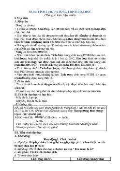 Giáo án KHTN 8 Kết nối tri thức bài 6 Tính theo phương trình hoá học