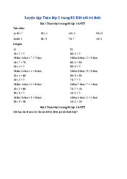 Giải SGK môn Toán 3 - Bài 29: Luyện tập chung | Kết nối tri thức